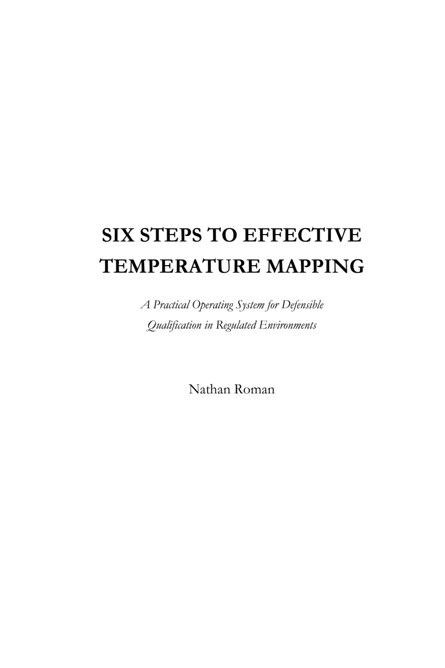Title page: Six Steps to Effective Temperature Mapping, by Nathan Roman